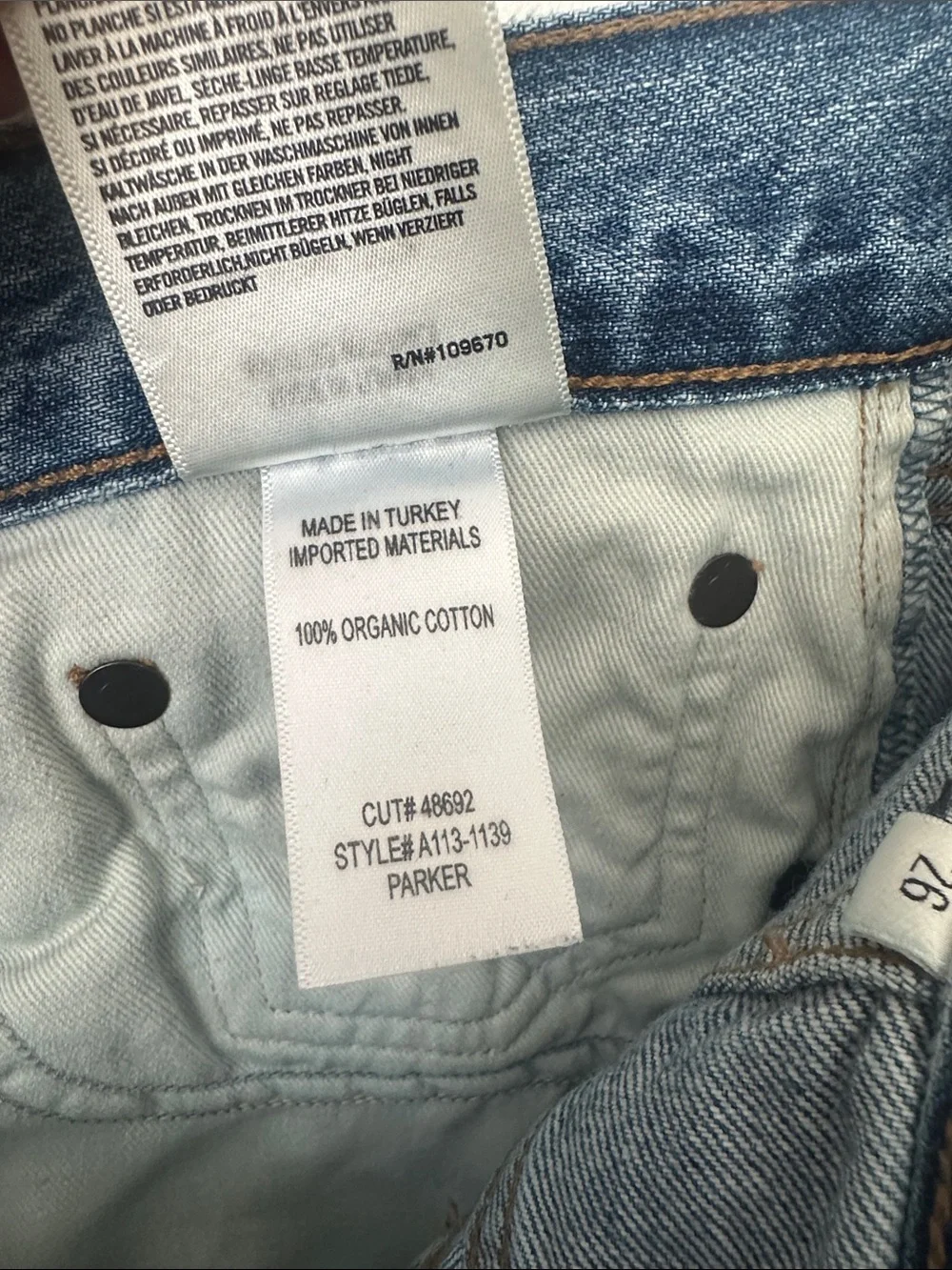 Agolde 90s Vintage Blue Relaxed Straight Ankle Jeans